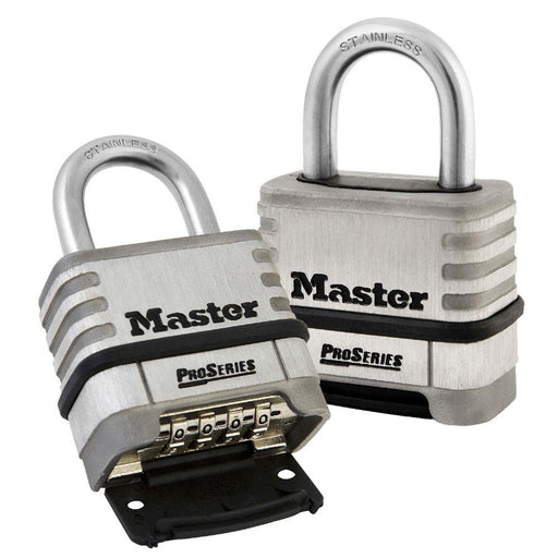 Master Lock 1174 ProSeries® Stainless Steel Resettable Combination Padlock 2-1/4in (57mm) Wide-Keyed-Master Lock-1-1/16in (27mm)-1174-HodgeProducts.com