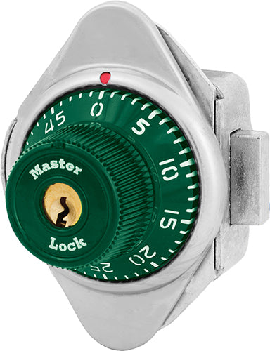 Master Lock 1671MD Built-In Combination Lock with Metal Dial for Lift Handle, Single Point and Box Lockers - Hinged on Left-Master Lock-Green-1671MDGRN-HodgeProducts.com