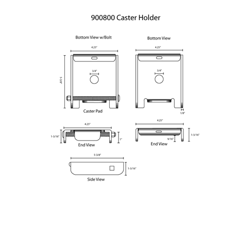 Hodge Products 900800 Caster Holder-Hodge Products-900800-HodgeProducts.com