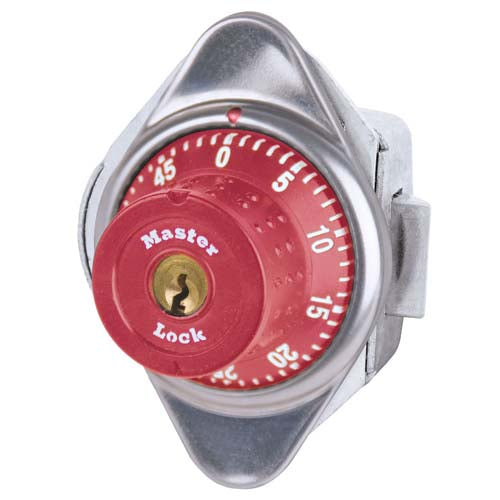 Master Lock 1655MD Built-In Combination Lock with Metal Dial for Horizontal Latch Box Lockers - Hinged on Left-Master Lock-Red-1655MDRED-HodgeProducts.com
