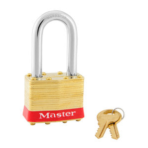 Master Lock 2 Laminated Brass Padlock 1-3/4in (44mm) wide-Keyed-Master Lock-Keyed Alike-1-1/2in-2KALFRED-HodgeProducts.com