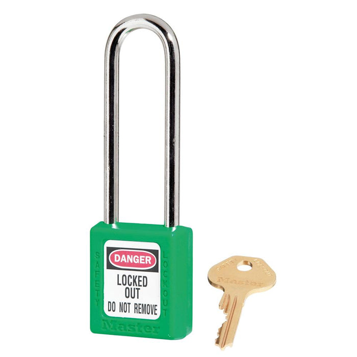 Master Lock 410 Zenex™ Thermoplastic Safety Padlock, 1-1/2in (38mm) Wide with 1-1/2in (38mm) Tall Shackle-Keyed-Master Lock-Green-Keyed Alike-410KALTGRN-HodgeProducts.com