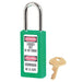Master Lock 411 Zenex™ Thermoplastic Safety Padlock, 1-1/2in (38mm) Wide with 1-1/2in (38mm) Tall Shackle-Keyed-Master Lock-Green-Keyed Alike-411KAGRN-HodgeProducts.com