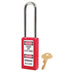 Master Lock 411 Zenex™ Thermoplastic Safety Padlock, 1-1/2in (38mm) Wide with 1-1/2in (38mm) Tall Shackle-Keyed-Master Lock-Red-Keyed Alike-411KALTRED-HodgeProducts.com