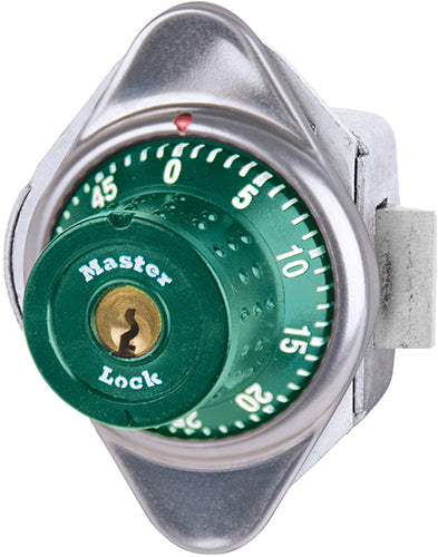Master Lock 1655MD Built-In Combination Lock with Metal Dial for Horizontal Latch Box Lockers - Hinged on Left-Master Lock-Green-1655MDGRN-HodgeProducts.com