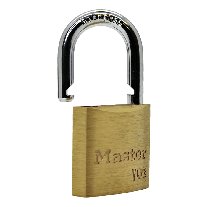 Master Lock 4140 V-Line Brass Padlock 1-1/2in (38mm) Wide-Keyed-Master Lock-HodgeProducts.com