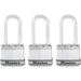 Master Lock M1XTRI 1-3/4in (44mm) Wide Magnum® Laminated Steel Padlock ; 3 Pack-Master Lock-M1XTRILH-HodgeProducts.com
