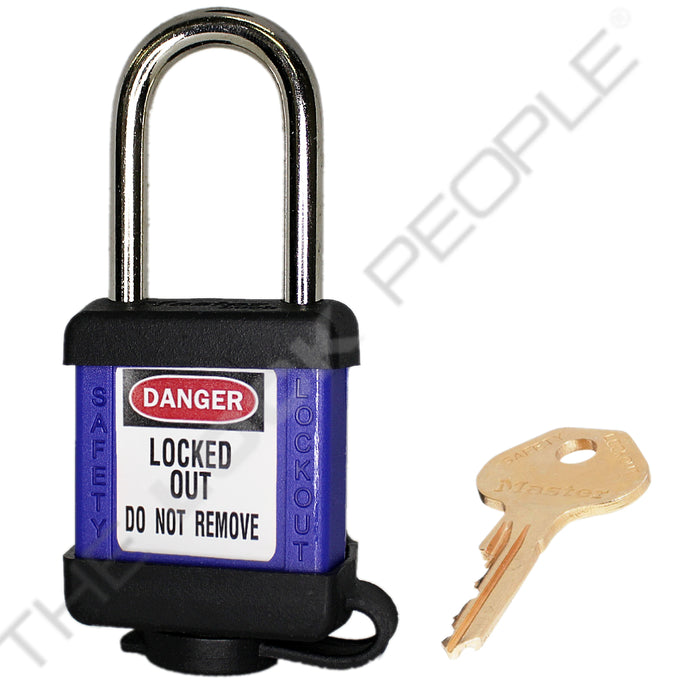 Master Lock 410COV Padlock with Plastic Cover 1-1/2in (38mm) wide-Master Lock-Keyed Alike-1-1/2in-410KABLUCOV-HodgeProducts.com