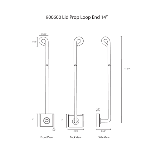 Hodge Products 900600 14" Lid Prop with Looped End-Hodge Products-900600-HodgeProducts.com