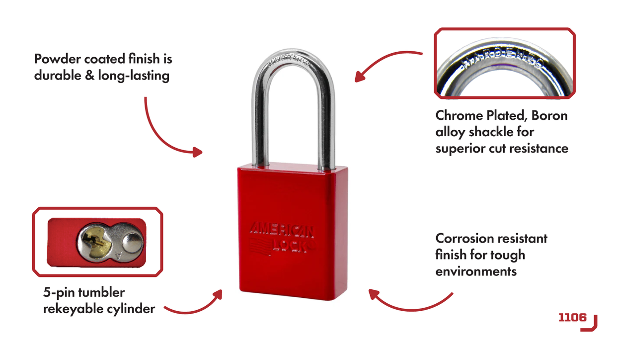 American Lock A1106PC Powder Coated Aluminum Padlock