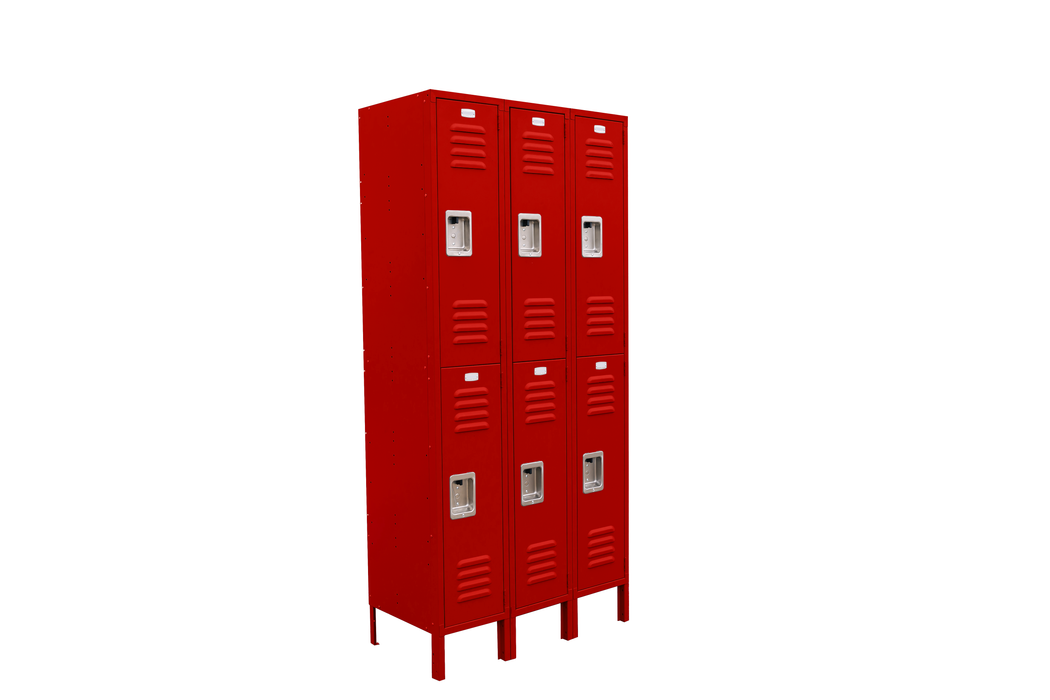 Hodge Products 12" Wide Double Tier - 6 feet High - 15 inches Deep - Triple Panel Wide Locker