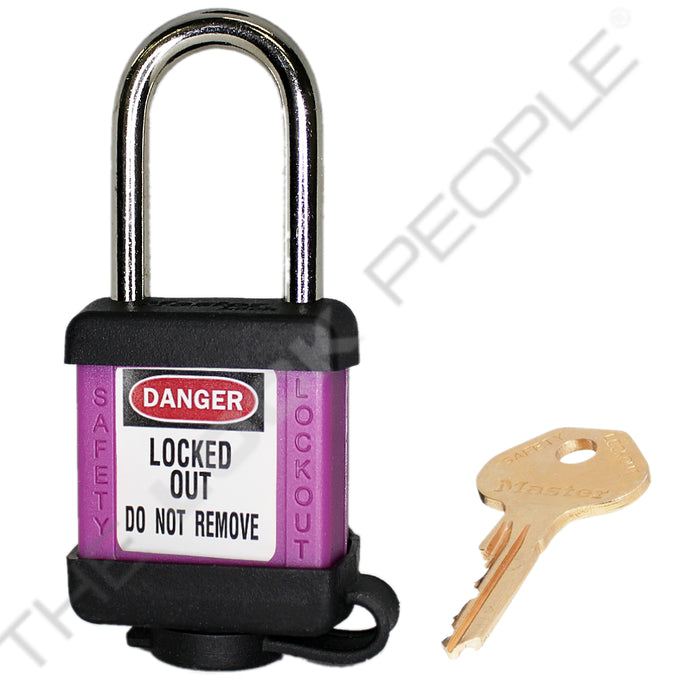 Master Lock 410COV Padlock with Plastic Cover 1-1/2in (38mm) wide-Master Lock-Master Keyed-1-1/2in-410MKPRPCOV-HodgeProducts.com