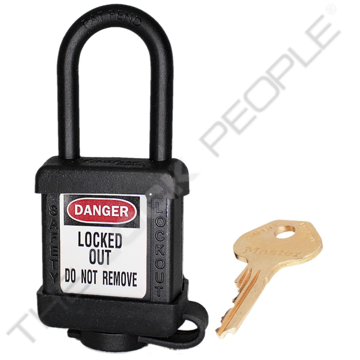 Master Lock 406COV Padlock with Plastic Cover 1-1/2in (38mm) wide-Master Lock-Master Keyed-Black-406MKBLKCOV-HodgeProducts.com