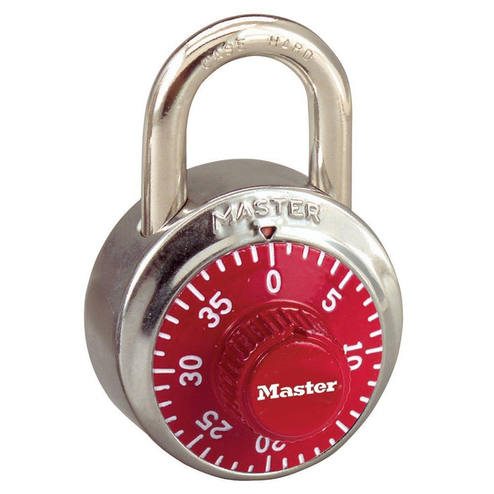 Master Lock 1502 General Security Combination Padlock with Colored Dial 1-7/8in (48mm) Wide-1502-Master Lock-Red-1502RED-HodgeProducts.com