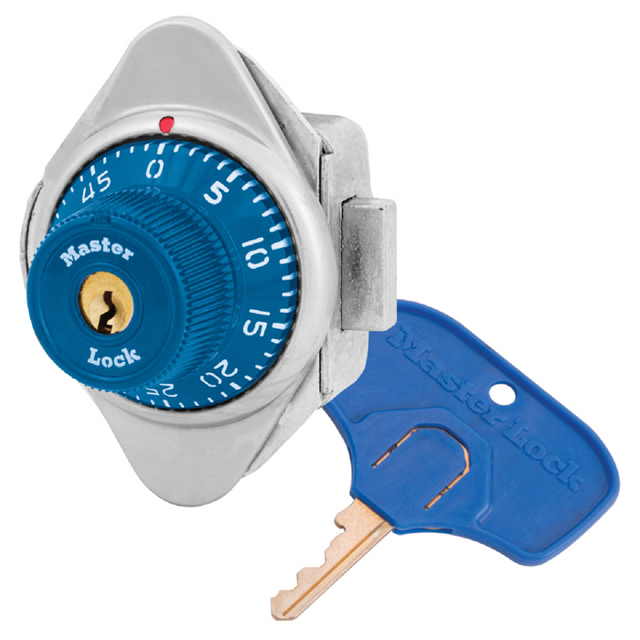 Master Lock 1653MD Built-In Combination Lock with Metal Dial for Single Point Latch Lockers - Hinged on Left-Master Lock-Blue-1653MDBLU-HodgeProducts.com