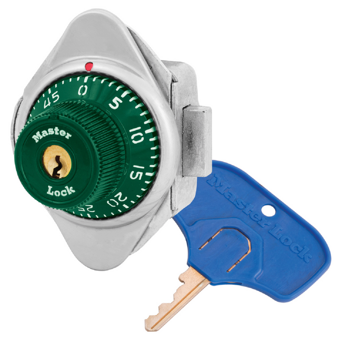 Master Lock 1653MD Built-In Combination Lock with Metal Dial for Single Point Latch Lockers - Hinged on Left-Master Lock-Green-1653MDGRN-HodgeProducts.com