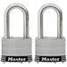 Master Lock 1SST 1-3/4in (44mm) Wide Laminated Stainless Steel Padlock with 1-1/2in (38mm) Shackle; 2 pack-Keyed-Master Lock-1SSTLF-HodgeProducts.com