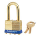 Master Lock 2B Laminated Brass Padlock with Brass Shackle 1-3/4in (44mm) wide-Master Lock-Master Keyed-1-1/2in-2MKBLF-HodgeProducts.com