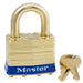 Master Lock 2B Laminated Brass Padlock with Brass Shackle 1-3/4in (44mm) wide-Master Lock-Master Keyed-15/16in-2MKB-HodgeProducts.com
