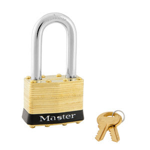 Master Lock 2 Laminated Brass Padlock 1-3/4in (44mm) wide-Keyed-Master Lock-Master Keyed-1-1/2in-2MKLFBLK-HodgeProducts.com