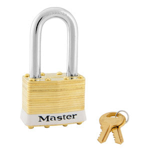 Master Lock 2 Laminated Brass Padlock 1-3/4in (44mm) wide-Keyed-Master Lock-Keyed Different-1-1/2in-2LFWHT-HodgeProducts.com