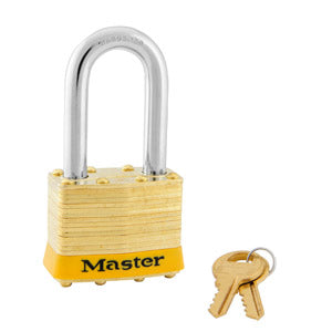 Master Lock 2 Laminated Brass Padlock 1-3/4in (44mm) wide-Keyed-Master Lock-Keyed Different-1-1/2in-2LFYLW-HodgeProducts.com