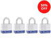 Master Lock 3008D Laminated Steel Padlock; 4 Pack 1-9/16in (40mm) Wide-Keyed-Master Lock-3008D-HodgeProducts.com