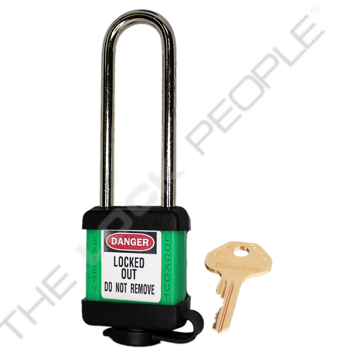 Master Lock 410COV Padlock with Plastic Cover 1-1/2in (38mm) wide-Master Lock-Keyed Alike-3in-410KALTGRNCOV-HodgeProducts.com