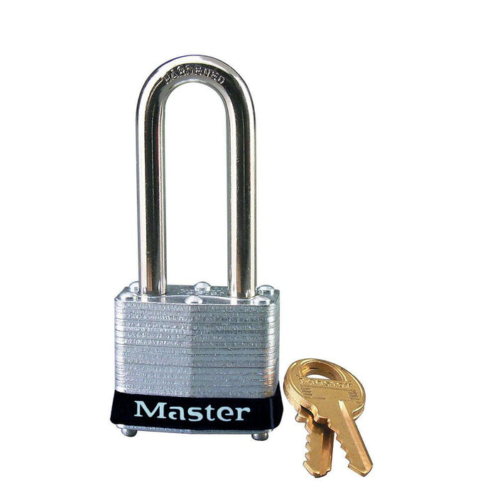 Master Lock 3 Laminated Steel Padlock 1-9/16in (40mm) Wide-Keyed-Master Lock-Black-Keyed Alike-3KALHBLK-HodgeProducts.com