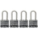 Master Lock 3SSQ 1-9/16in (40mm) Wide Laminated Stainless Steel Padlock with 1-1/2in (38mm) Shackle; 4 Pack-Keyed-Master Lock-3SSQLF-HodgeProducts.com