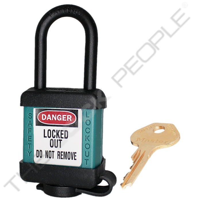 Master Lock 406COV Padlock with Plastic Cover 1-1/2in (38mm) wide-Master Lock-Keyed Alike-Teal-406KATEALCOV-HodgeProducts.com