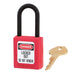 Master Lock 406 Dielectric Zenex™ Thermoplastic Safety Padlock, 1-1/2in (38mm) Wide with 1-1/2in (38mm) Tall Nylon Shackle-Keyed-Master Lock-Red-Keyed Alike-406KARED-HodgeProducts.com
