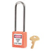 Master Lock 410 Zenex™ Thermoplastic Safety Padlock, 1-1/2in (38mm) Wide with 1-1/2in (38mm) Tall Shackle-Keyed-Master Lock-Orange-Keyed Alike-410KALTORJ-HodgeProducts.com