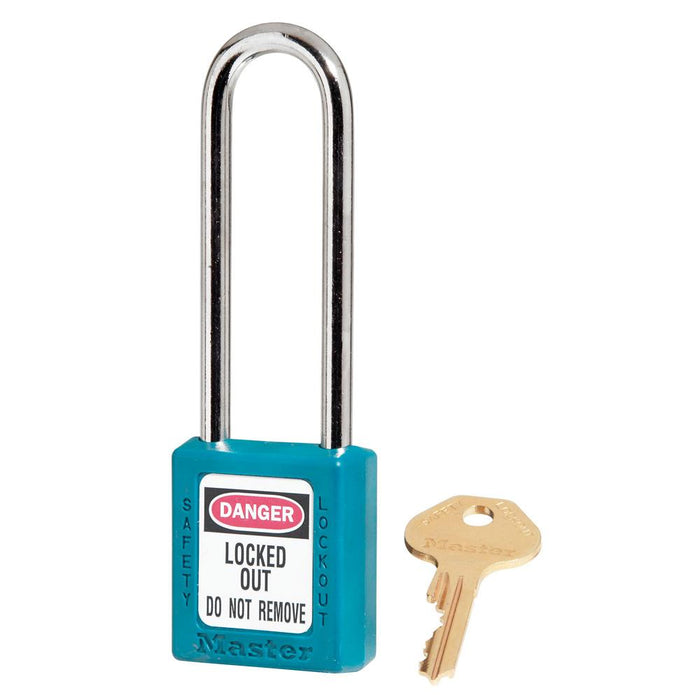 Master Lock 410 Zenex™ Thermoplastic Safety Padlock, 1-1/2in (38mm) Wide with 1-1/2in (38mm) Tall Shackle-Keyed-Master Lock-Teal-Keyed Alike-410KALTTEAL-HodgeProducts.com