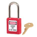 Master Lock 410 Zenex™ Thermoplastic Safety Padlock, 1-1/2in (38mm) Wide with 1-1/2in (38mm) Tall Shackle-Keyed-Master Lock-Red-Keyed Alike-410KARED-HodgeProducts.com