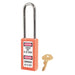 Master Lock 411 Zenex™ Thermoplastic Safety Padlock, 1-1/2in (38mm) Wide with 1-1/2in (38mm) Tall Shackle-Keyed-Master Lock-Orange-Keyed Alike-411KALTORJ-HodgeProducts.com