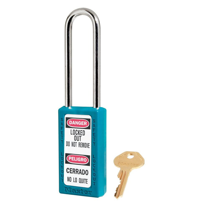 Master Lock 411 Zenex™ Thermoplastic Safety Padlock, 1-1/2in (38mm) Wide with 1-1/2in (38mm) Tall Shackle-Keyed-Master Lock-Teal-Keyed Alike-411KALTTEAL-HodgeProducts.com