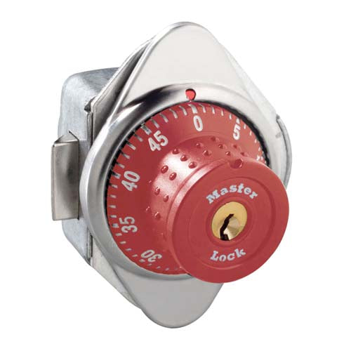Master Lock 1654MD Built-In Combination Lock with Metal Dial for Horizontal Latch Box Lockers - Hinged on Right-Master Lock-Red-1654MDRED-HodgeProducts.com