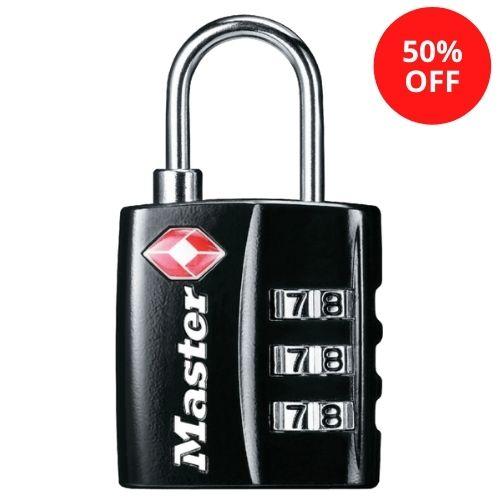 Master Lock 4680DBLK TSA-Accepted Combination Padlock 1-3/16in (30mm) Wide-Combination-Master Lock-4680DBLK-HodgeProducts.com