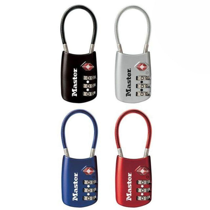 Master Lock 4688D Set Your Own Combination TSA-Accepted Luggage Lock with Flexible Shackle; Assorted Colors 1-3/16in (30mm) Wide-Combination-Master Lock-4688D-HodgeProducts.com