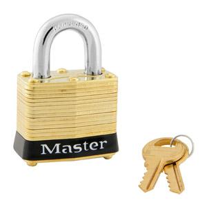 Master Lock 4 Laminated Brass Padlock 1-9/16in (40mm) Wide-Keyed-Master Lock-Black-Keyed Alike-4KABLK-HodgeProducts.com