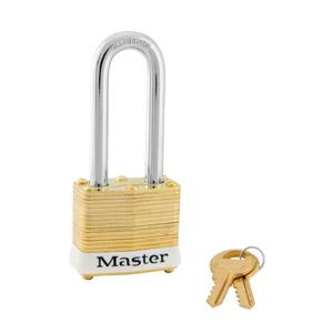 Master Lock 4 Laminated Brass Padlock 1-9/16in (40mm) Wide-Keyed-Master Lock-White-Keyed Alike-4KALHWHT-HodgeProducts.com