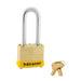 Master Lock 4 Laminated Brass Padlock 1-9/16in (40mm) Wide-Keyed-Master Lock-Yellow-Keyed Alike-4KALHYLW-HodgeProducts.com