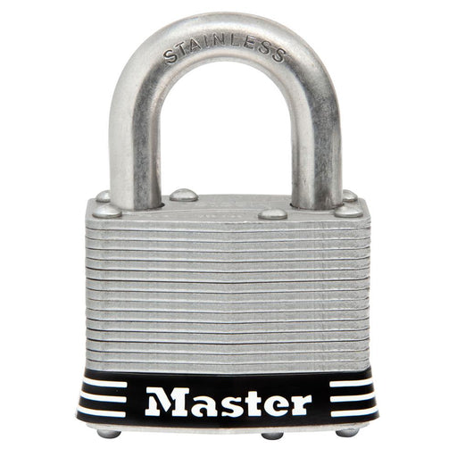 Master Lock 5SSKAD Laminated Stainless Steel Padlock 2in (51mm) Wide-Keyed-Master Lock-5SSKAD-HodgeProducts.com