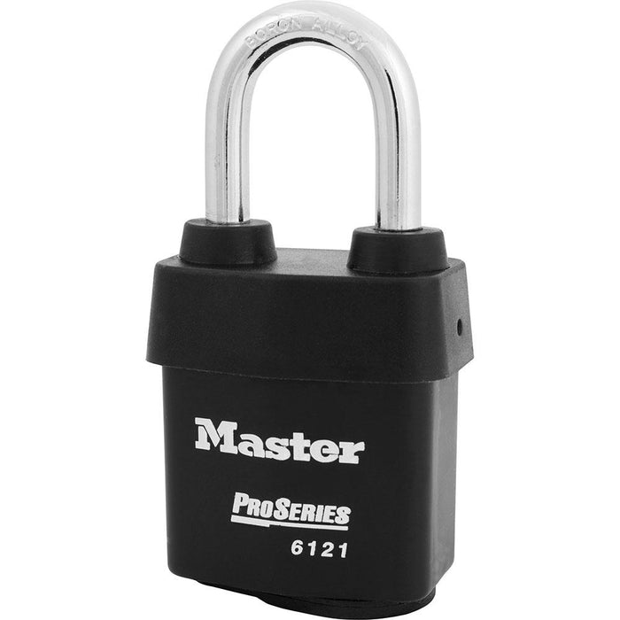 Master Lock 6121 ProSeries® Weather Tough® Laminated Steel Rekeyable Padlock 2-1/8in (54mm) Wide-Keyed-Master Lock-Black-Keyed Alike-6121KALF-HodgeProducts.com