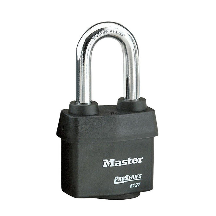 Master Lock 6127 ProSeries® Weather Tough® Laminated Steel Rekeyable Padlock 2-5/8in (67mm) Wide-Keyed-Master Lock-Black-Keyed Alike-6127KALH-HodgeProducts.com