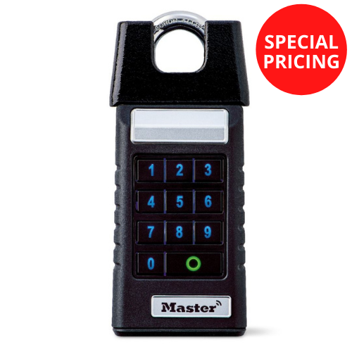 Master Lock 6400SHENT Bluetooth® Shrouded Shackle Padlock for Business Applications-Digital/Electronic-Master Lock-6400SHENT-HodgeProducts.com
