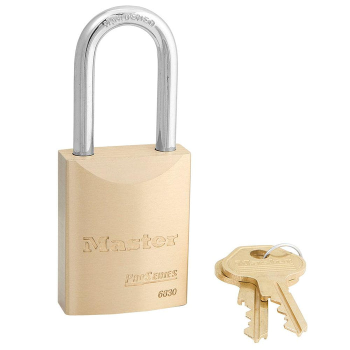 Master Lock 6830 ProSeries® Solid Brass Rekeyable Padlock 1-9/16in (40mm) Wide-Keyed-Master Lock-Keyed Alike-1-9/16in (40mm)-6830KALF-HodgeProducts.com