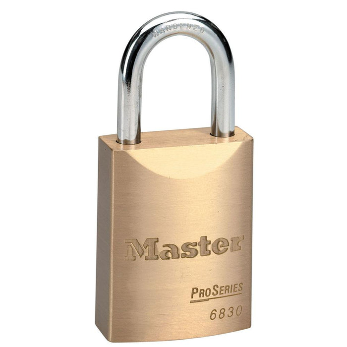 Master Lock 6830 ProSeries® Solid Brass Rekeyable Padlock 1-9/16in (40mm) Wide-Keyed-Master Lock-Keyed Alike-1-1/16in (27mm)-6830KA-HodgeProducts.com