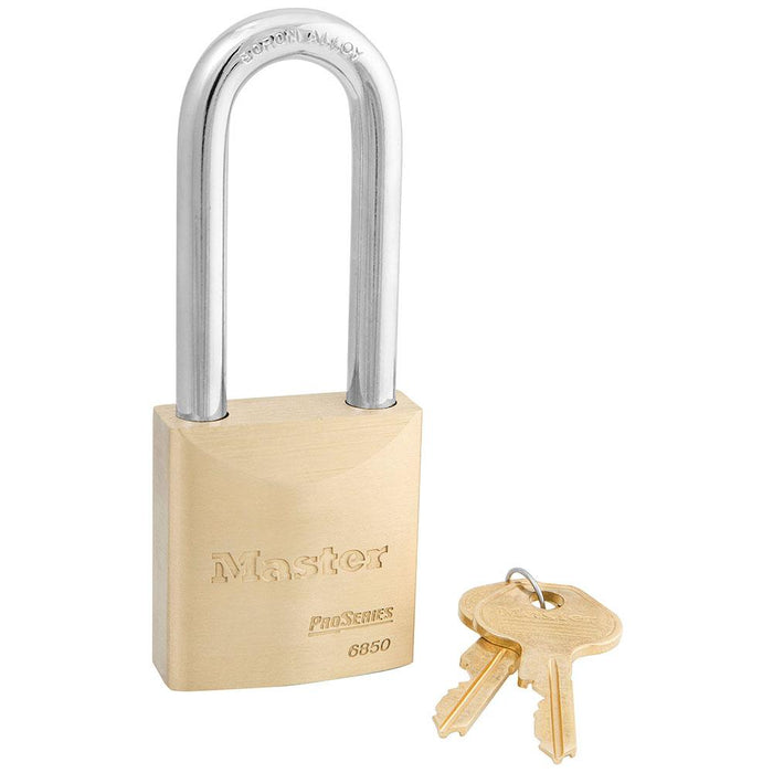 Master Lock 6850 ProSeries® Solid Brass Rekeyable Padlock 2in (51mm) Wide-Keyed-Master Lock-Keyed Alike-2-1/2in (64mm)-6850KALJ-HodgeProducts.com